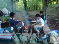 市川６団ボーイ隊晩飯準備