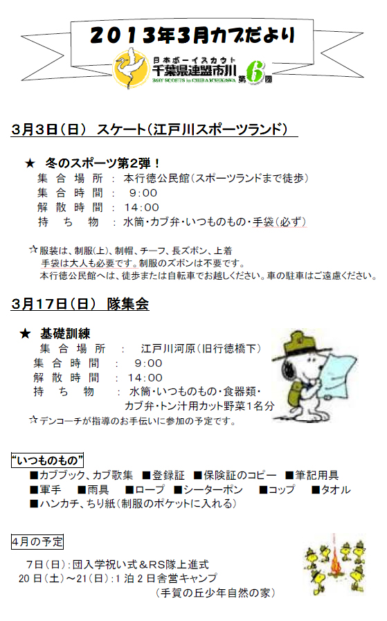 ボーイスカウト市川６団